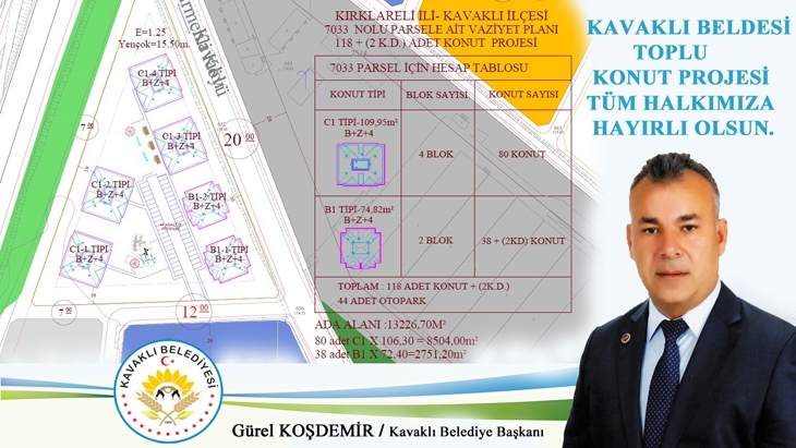 Toplu Konut İdaresi Başkanlığınca Kavaklı'mıza Yöresel Mimaride 119 Konut