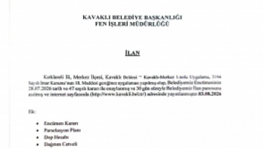 Kavaklı-Merkez 1.nolu Uygulama, 3194 Sayılı İmar Kanunu’nun 18. Maddesi Uygulaması