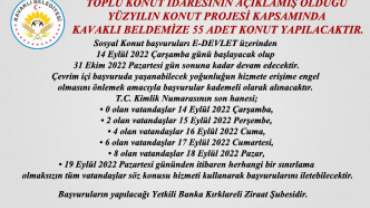 KAVAKLI BELDESİ 55 ADET SOSYAL KONUT PROJESİ