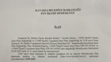 İmar Plan Değişikliği Askı İlanı